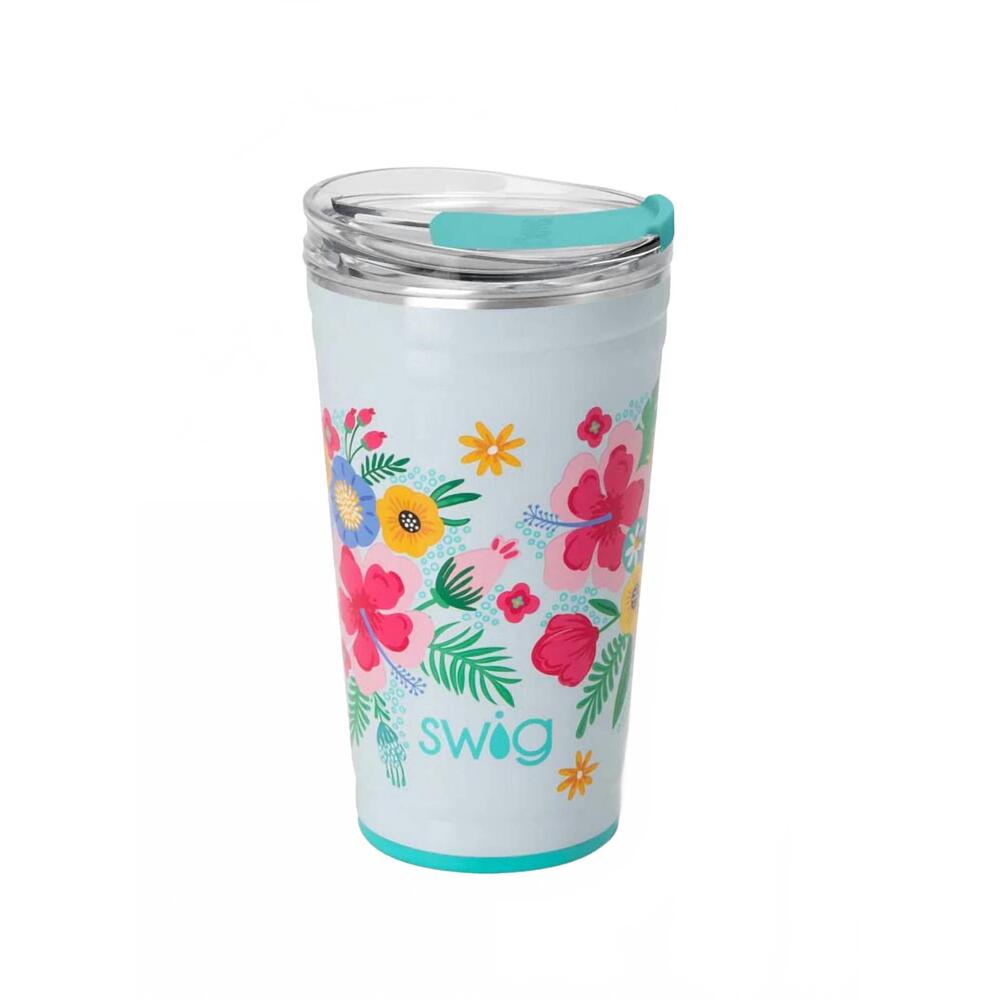 NEW SWIG LIFE island bloom party cup - 24oz in multi-colored flowers